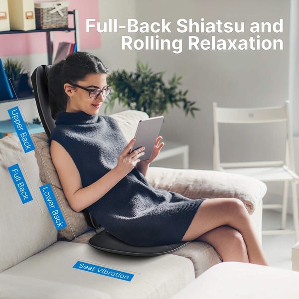 Back Massager, S-Shaped Shiatsu Neck Massage Seat Cushion with Heat,  Vibration - Bed Bath & Beyond - 37055746