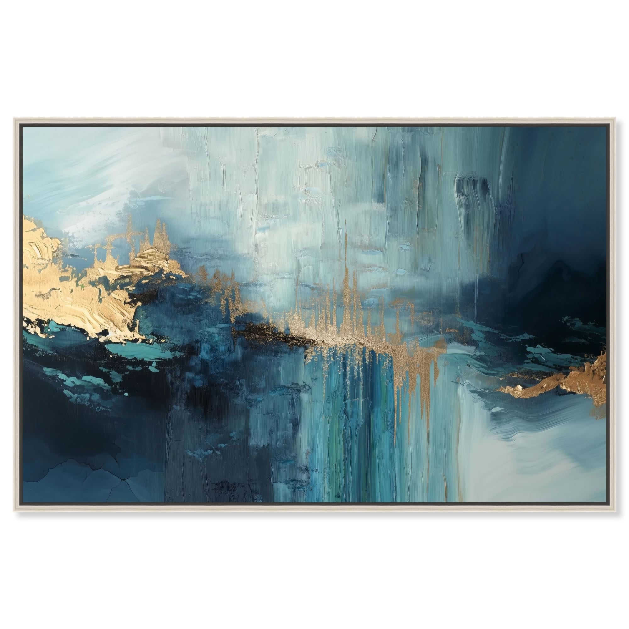 Navy Luster Veins V Blue Abstract Decor Canvas Print by Art Remedy