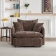 preview thumbnail 15 of 47, 46" Chenille Upholstered Sofa Swivel Chair Brown