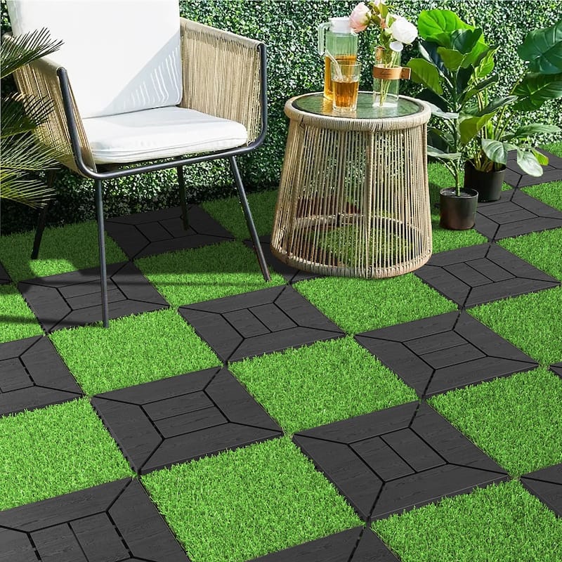 12"Balcony Deck Tiles, DIY Interlocking Deck Floor Tiles, Indoor And Outdoor Tiles, For Poolside Balcony, Backyard, 44 Pieces