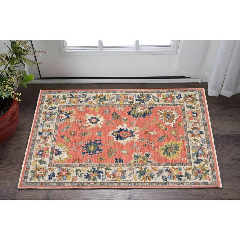 HomeRoots Oriental Traditional Rectangle Area Rug - 60.24 in. x 39.37 in.  x 0.32 in.
