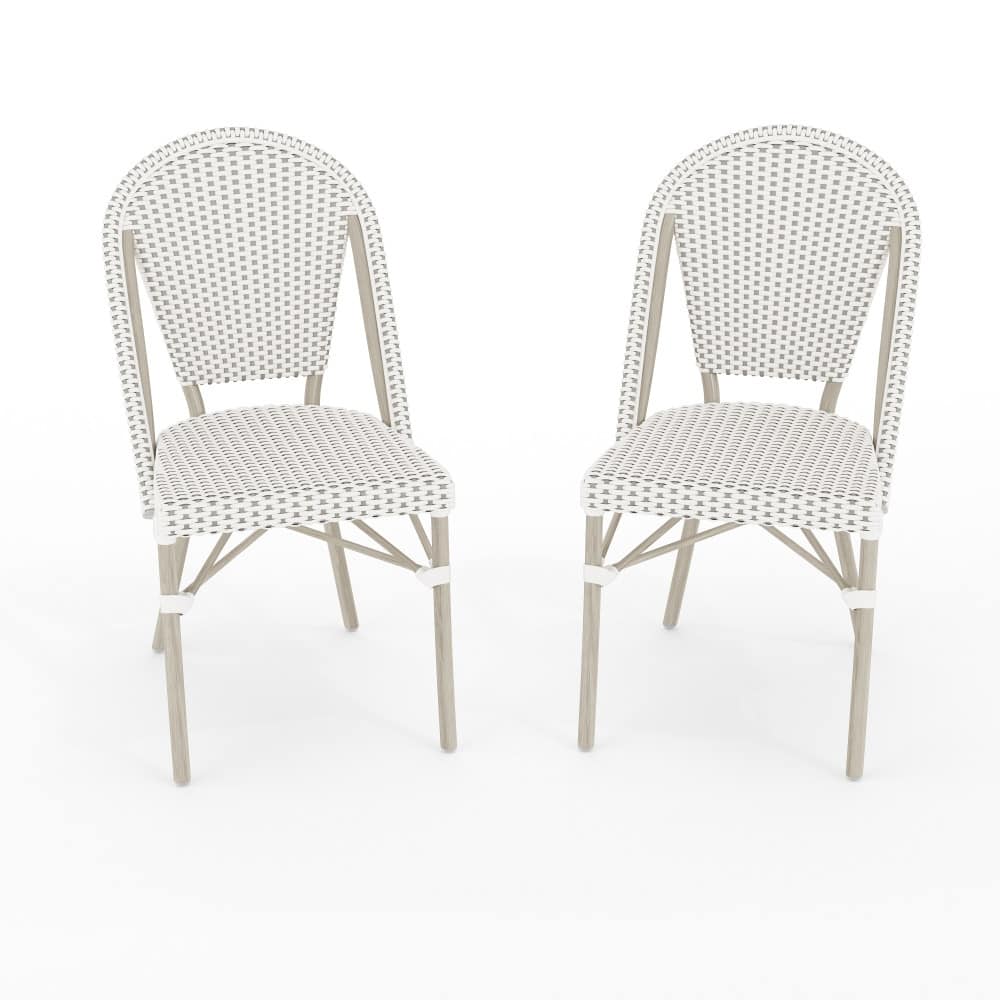 Martha Stewart 2PK All-Weather Stackable Patio Bistro Dining Chairs - 19"W x 21.75"D x 35"H