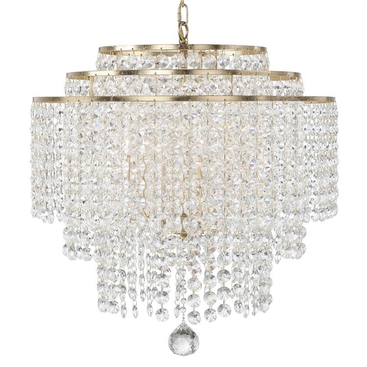 Gabrielle 6 Light Antique Gold Chandelier - 22'' W x 25'' H