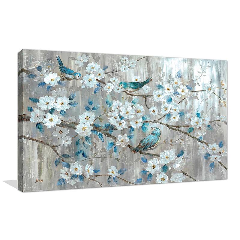 "Teal Birds" Print on Canvas
