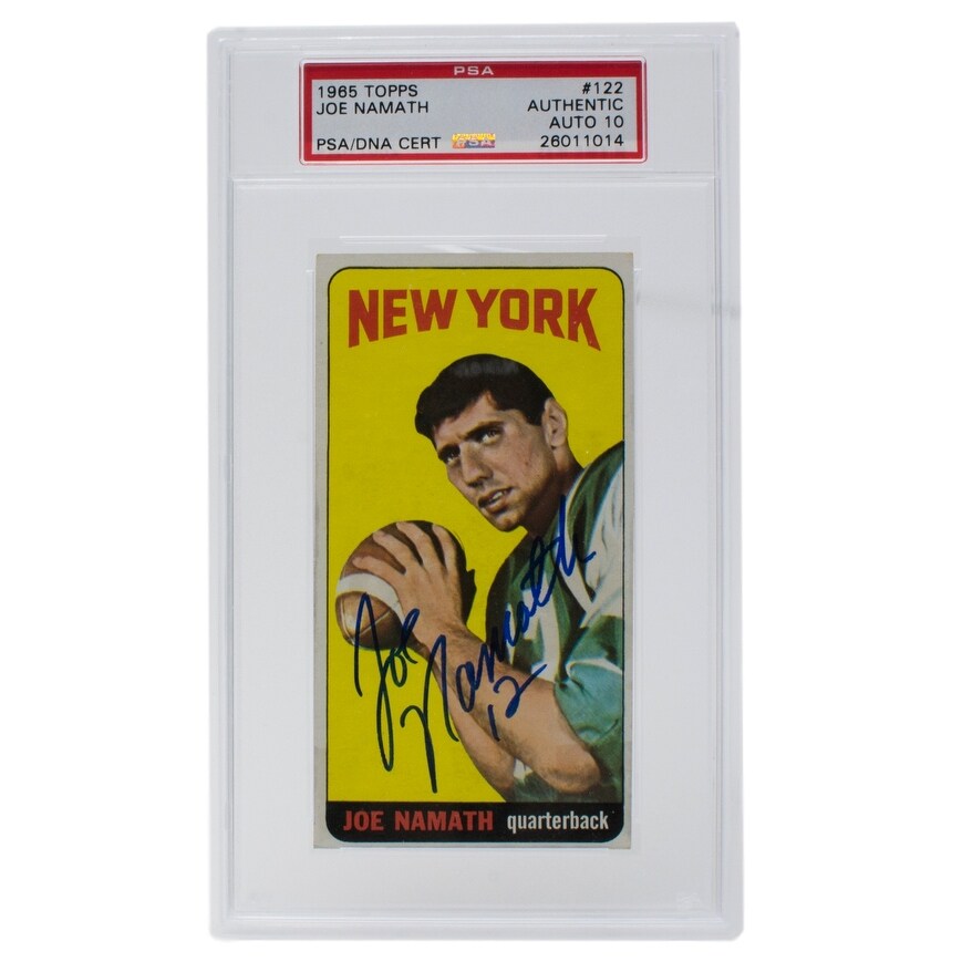 Shop Joe Namath Signed 1965 122 Topps Ny Jets Rookie Card Slabbed