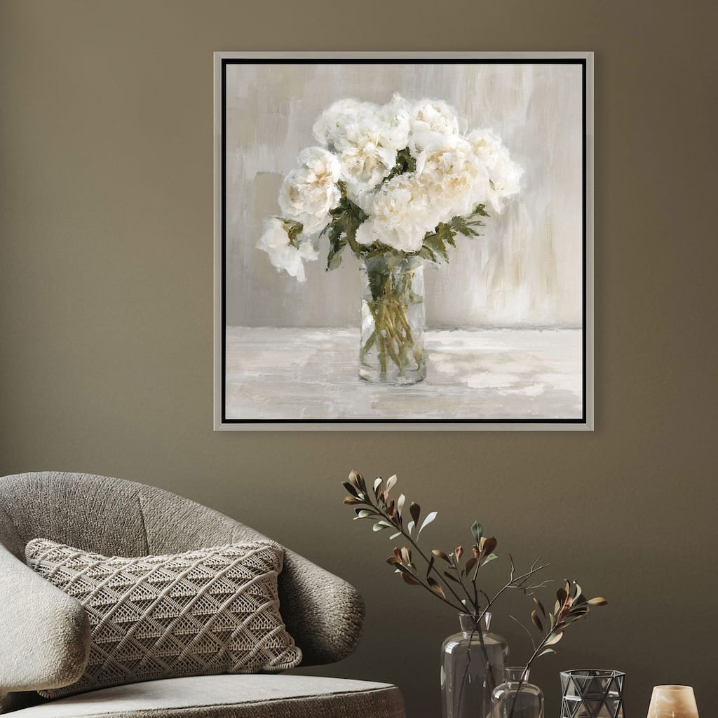 Paragon White Flower Bouquet Canvas