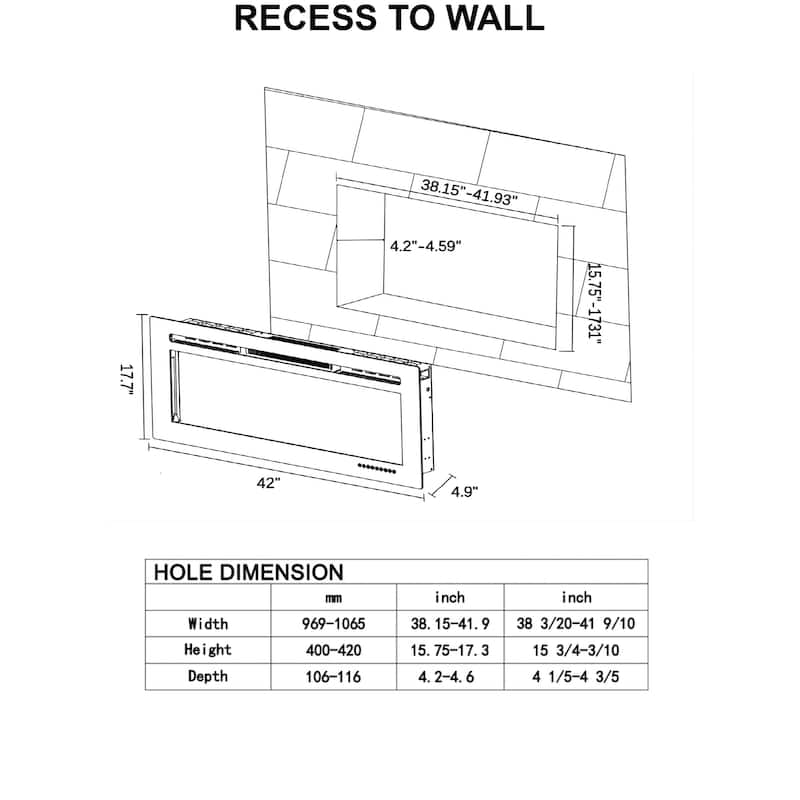 Grand Aspirations Wall Mount Electric Fireplace