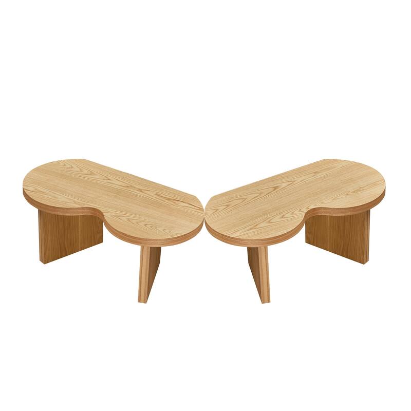 Living Room Coffee Table Centre Table with A Butterfly Shaped, Split Accent Table Console Table