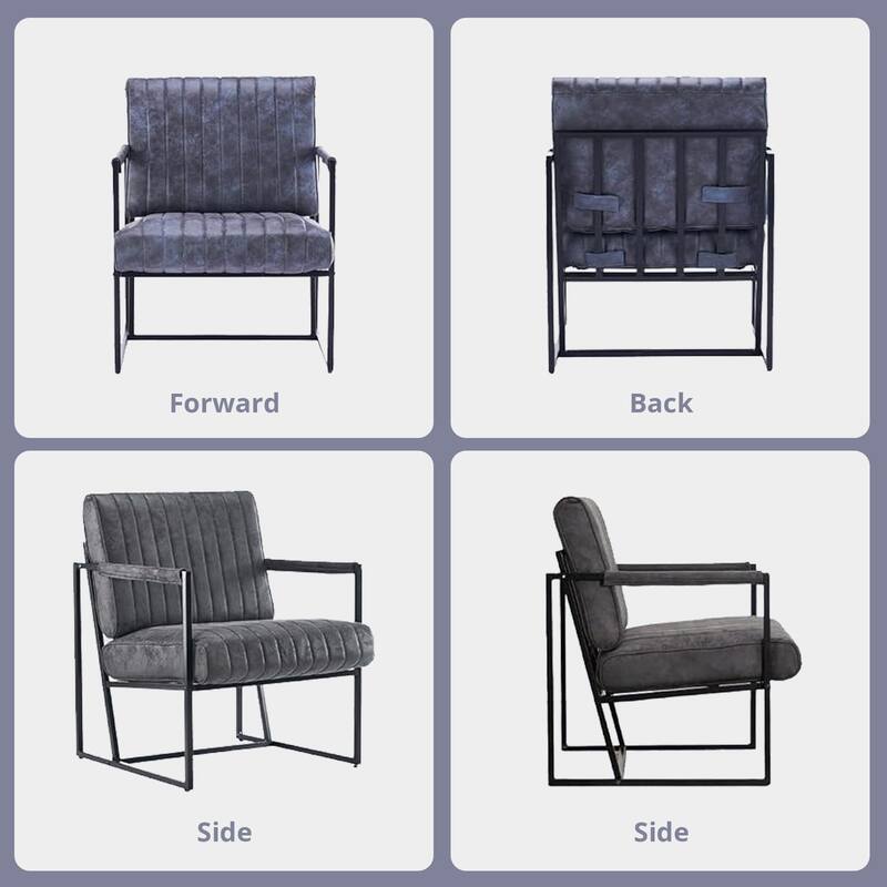 Upholstered Accent Chair with Wide Large Backrest and Thick Cushion, Reading Chair for Living Room