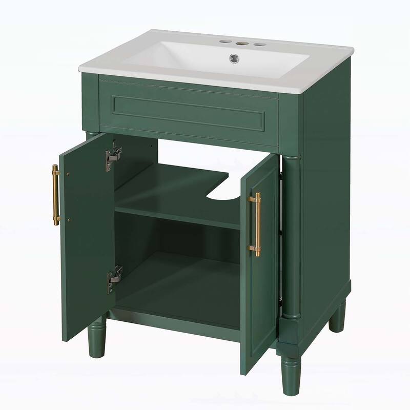 24" Bathroom Vanity with Integrated Ceramic Sink