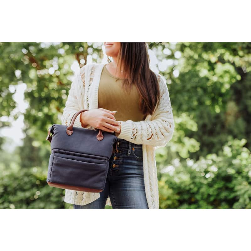 Oniva Urban Lunch Bag Cooler, (Blue with Brown Accents) - Blue