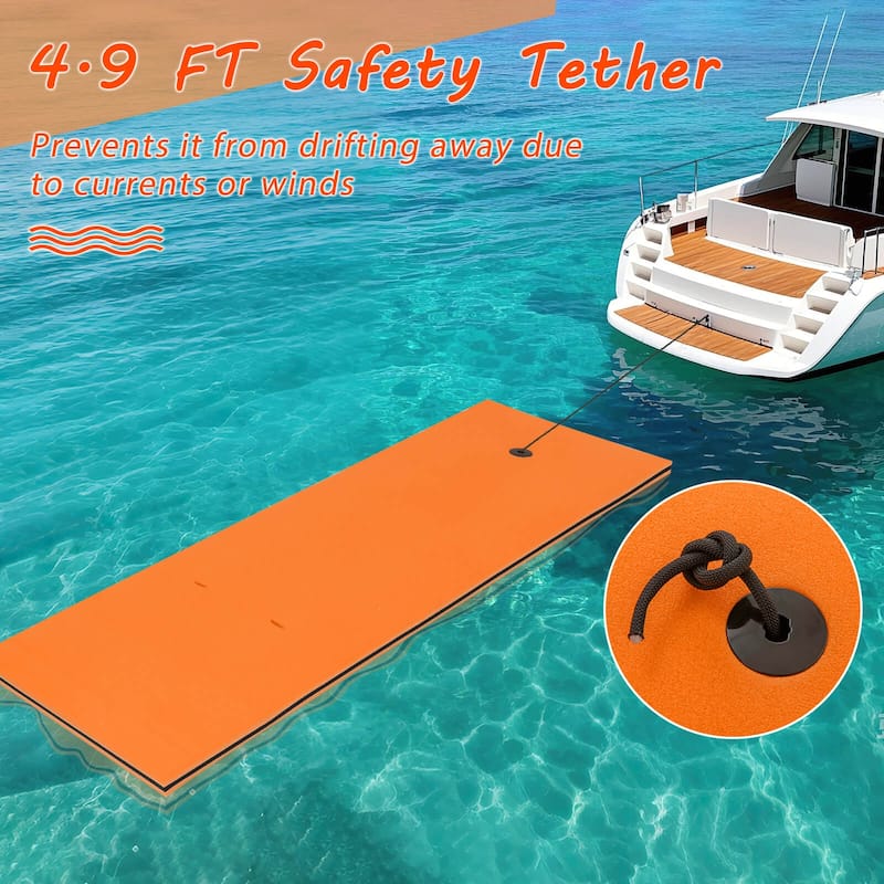 Costway 3-Layer Tear-Resistant Foam Floating Pad Island Water Sports