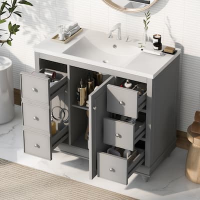 36" Gray Bathroom vanity