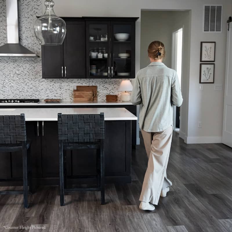 Maven Lane Noah Kitchen Dining Stool with Vegan Leather