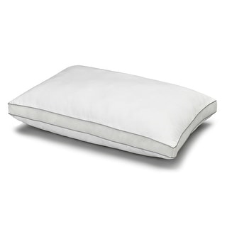 Cotton Mesh Gusseted Shell Medium Density Memory Fiber Pillow, for All Sleep Positions - White