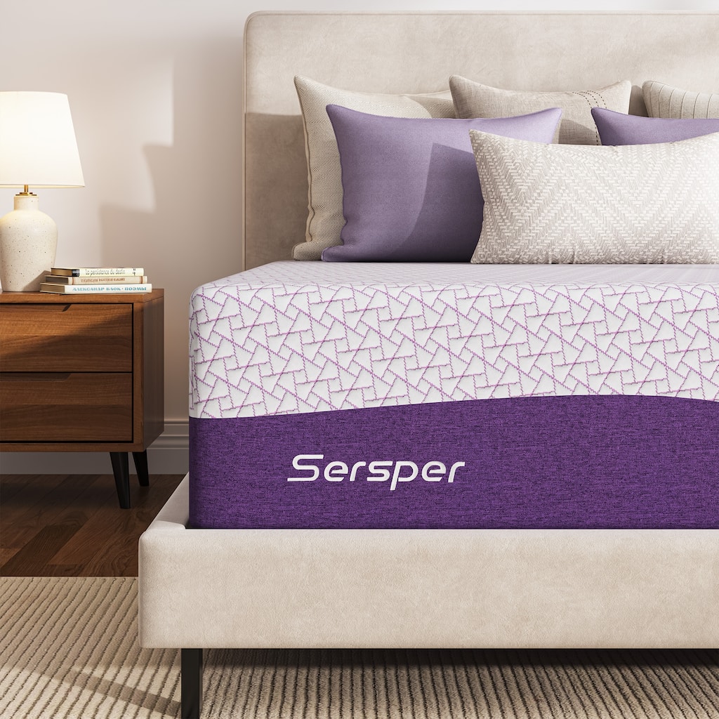 Sersper 12 Inch Cooling Gel Memory Foam Mattress,Breathable and Skin Friendly, Adjustable Bed Compatible