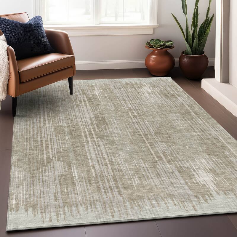 Premium Washable Super Soft Transitional Stripes Mayfield Rug - Beige - 2' 6" x 3' 10" - Rectangle