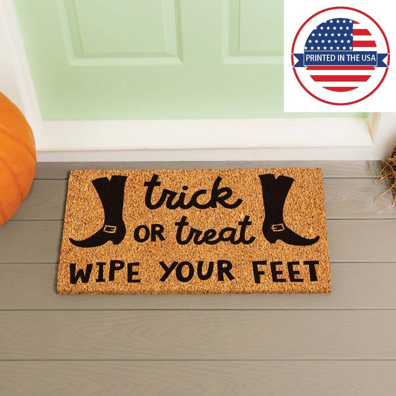 16 in. x 28 in. Coir Halloween Greeting "Trick or Treat Wipe Your Feet" Door Mat