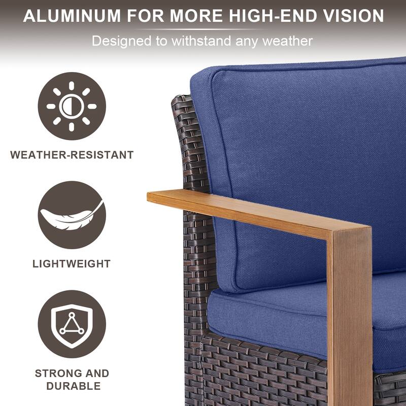 Gymojoy Outdoor Wicker Patio Furniture Sofa Set