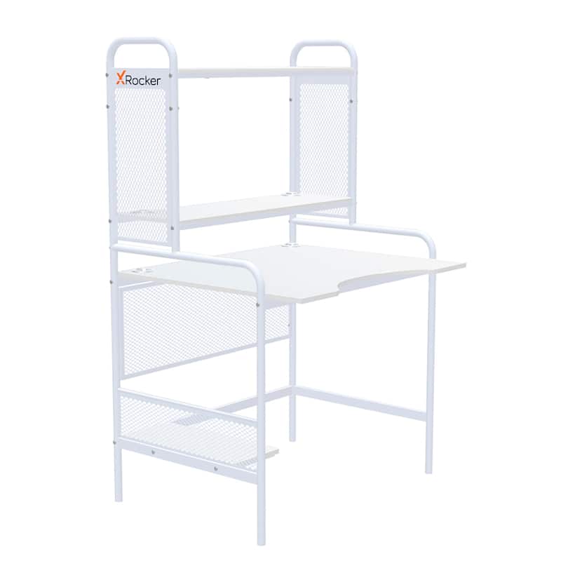 X Rocker iCarus Metal Gaming Desk with Shelves