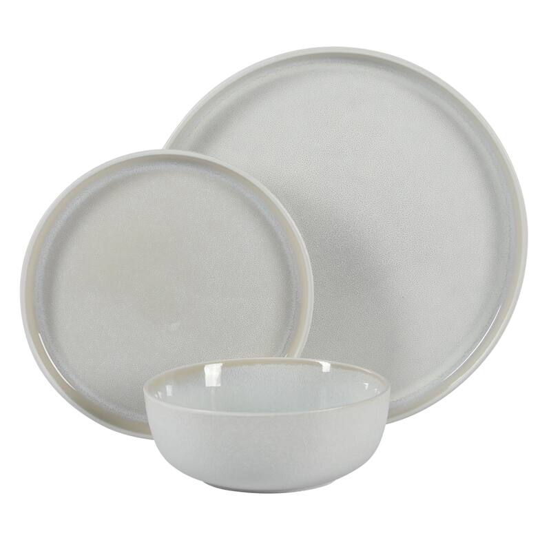 Gibson Elite Tahoe Sunset 12 Piece Stoneware Reactive Glaze (Service for 4) Ceramic Plates and Bowls Dinnerware Set