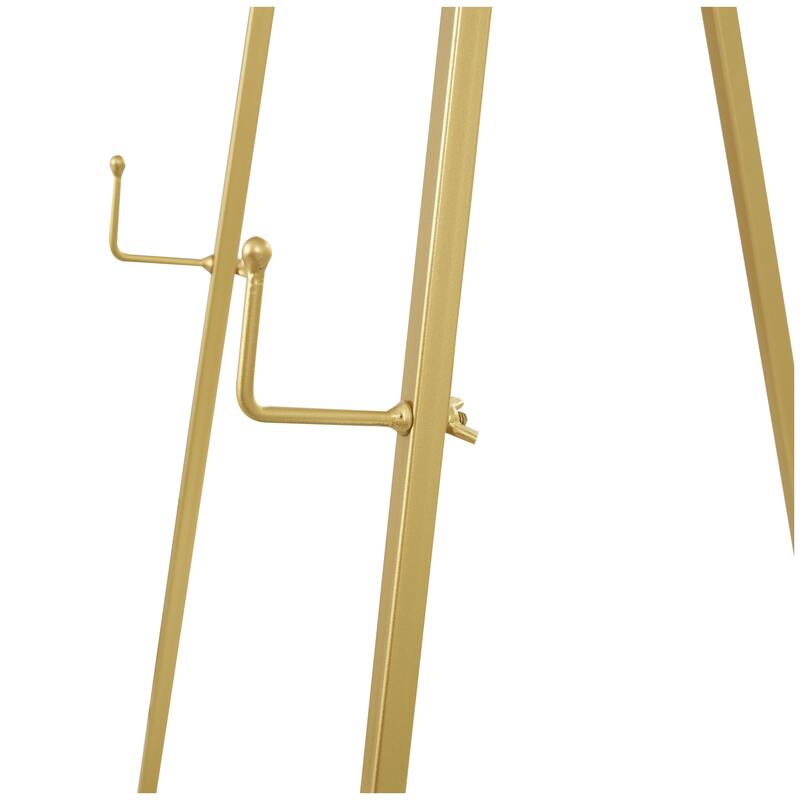 Metal Geometric Tall Adjustable 3 Tier Display Easel with Chain Support - Black or Gold - Roche River Decor