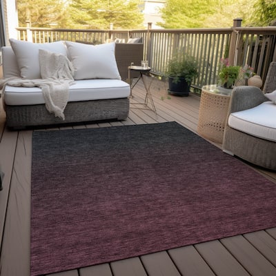 Machine Washable Indoor/ Outdoor Chantille Ombre Solid Rug