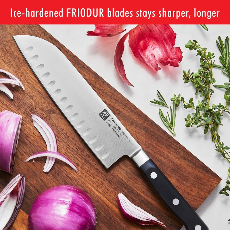 ZWILLING Professional S Knife Set with Block, Chef’s Knife, Serrated Utility Knife, 7 Piece, Bamboo - 7-pc