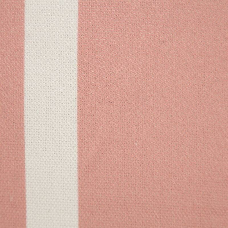 20" Pink and White Striped Square Outdoor Patio Throw Pillow