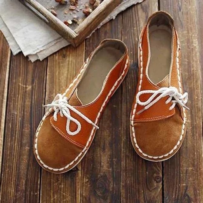 Casual all season shoes vintage round toe flats clearance