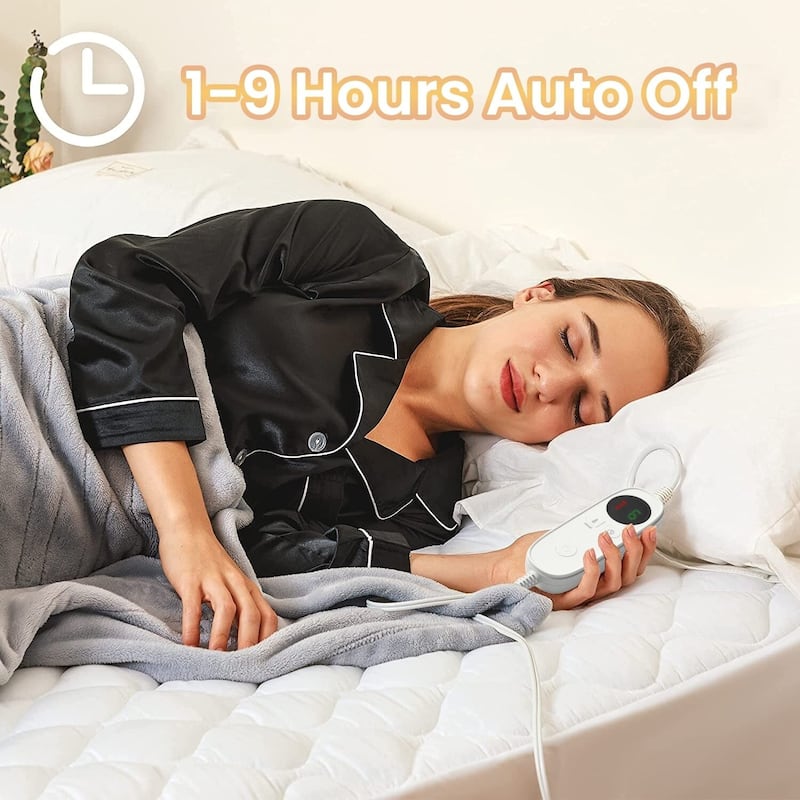 Temperature Regulating Quilted Electric Heated Mattress Pad
