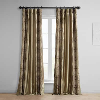 Exclusive Fabrics Chai Embroidered Faux Silk Curtain (1 Panel)