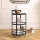 preview thumbnail 3 of 5, Hause 21'' Wide Round Bar Cart - 21" Wide