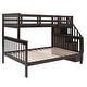 preview thumbnail 19 of 34, Twin over Full Bunk Bed with Storage Stairway & Guardrail - Stylish & Safe