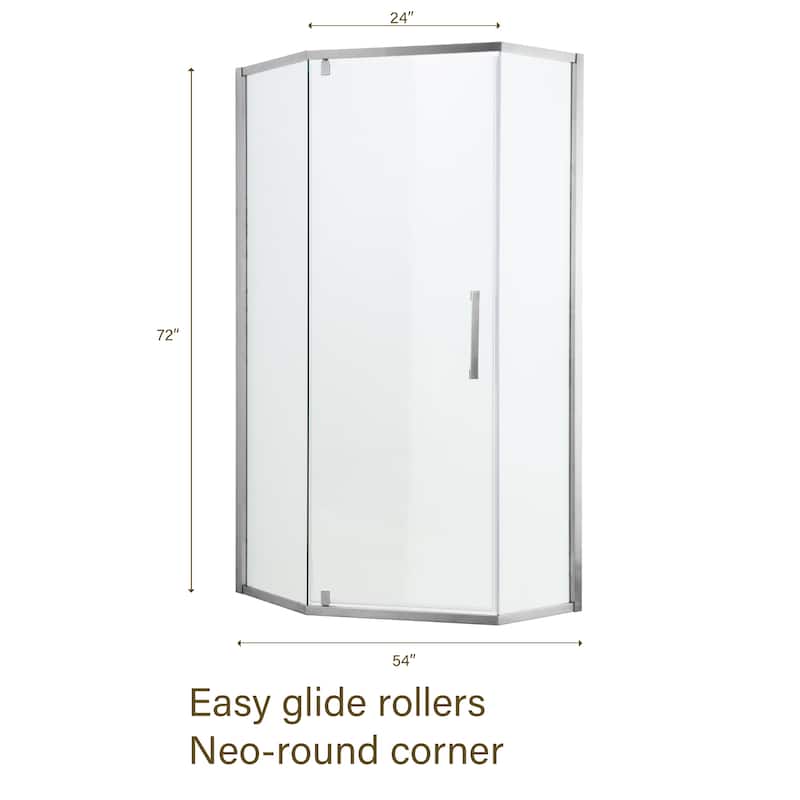 Shower Door 34-1/8" x 72" Semi-Frameless