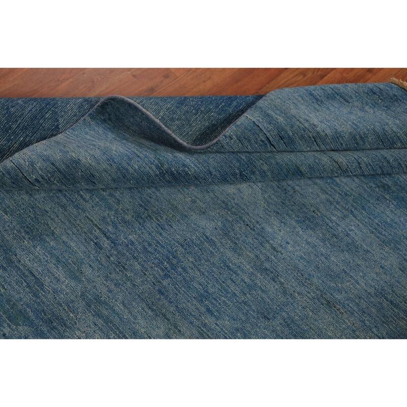 Blue Modern Gabbeh Oriental Rug Handmade Wool Carpet - 4'9" x 6'8"
