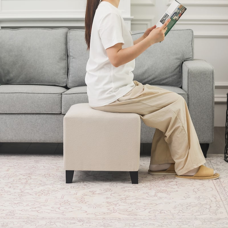 Adeco Simple British Style Passionate Cube Ottoman Footstool