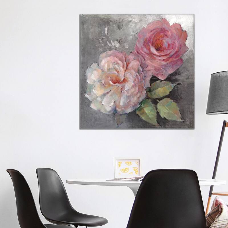 iCanvas "Roses On Gray I" by Peter McGowan Canvas Print - 37x37x1.5