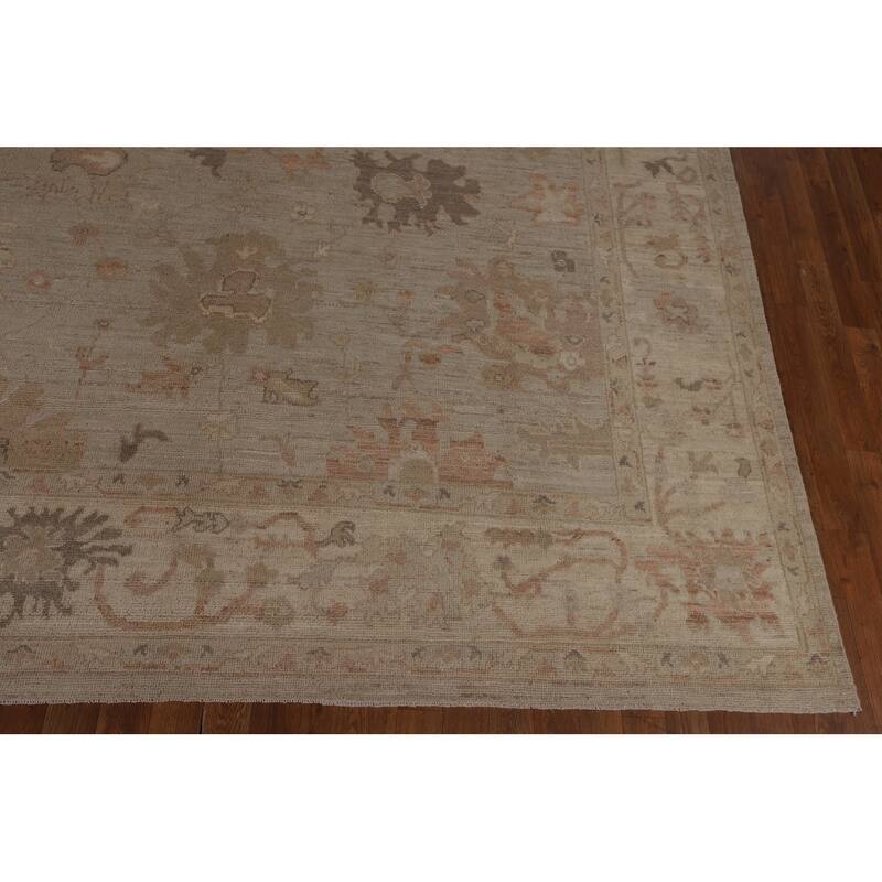 Earth Tone Oushak Vegetable Dye Area Rug Hand-Knotted Wool Carpet - 8'4"x 10'0"