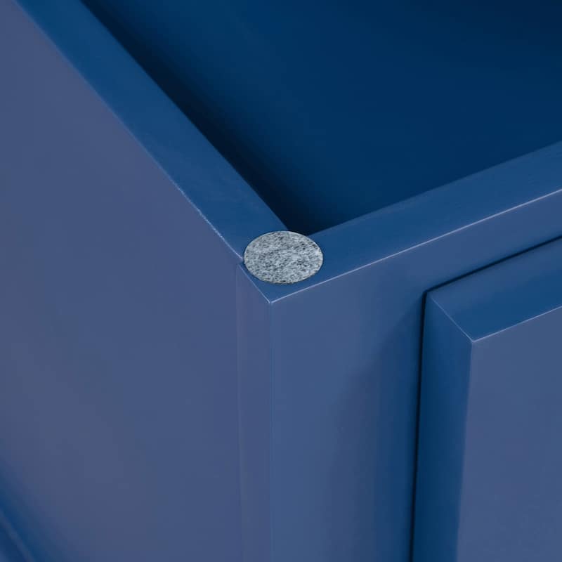 Roomfitters Classic Entryway Bench with Cushion, 3 Hidden Storage Spaces, Grooved Doors and Round Handles