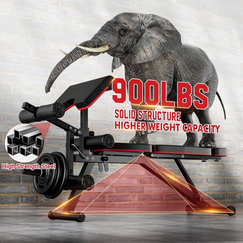 Weight Bench Workout Bench for Home Gym with Extended Headrest