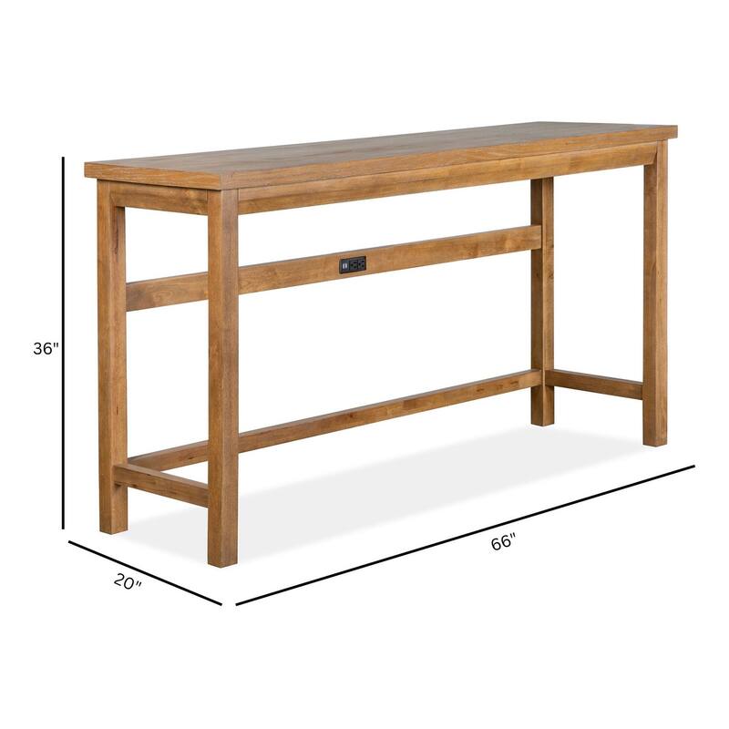 Magnussen Home Lindon Belgian Wheat Console Sofa Table - 66''W x 20''D x 36''H