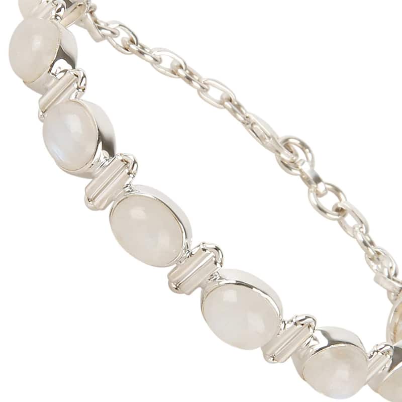 925 Sterling Silver Rainbow Moonstone Bracelet