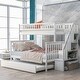 preview thumbnail 1 of 24, Stylish & Modern Twin over Full Bunk Bed with Trundle and Storage Staircase, Multiple Use, Space Saving, Safety for Kids, White White