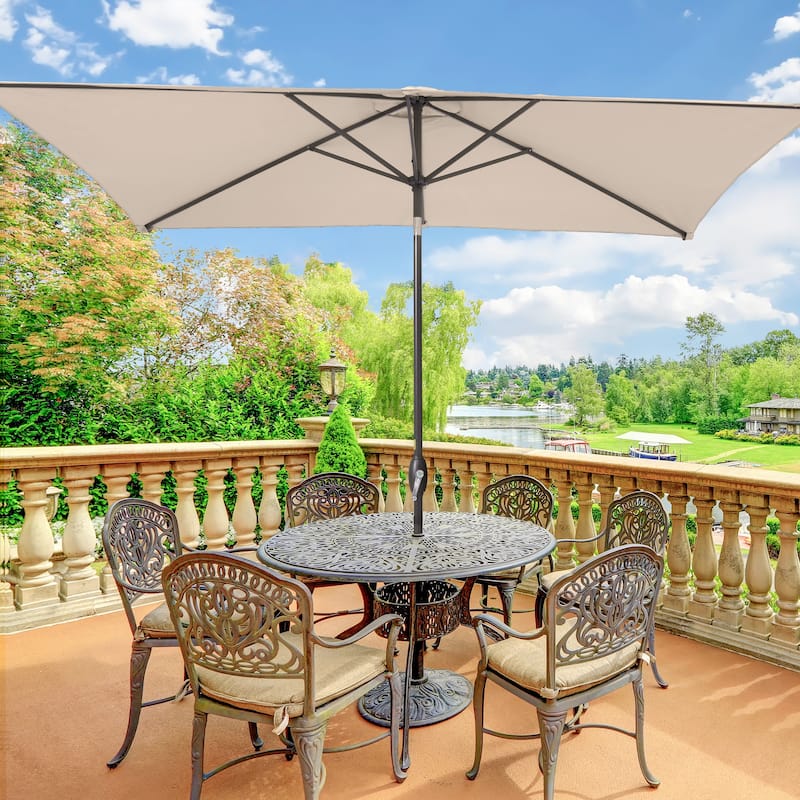 BONOSUKI Patio Rectangular Market Umbrella with Tilt and Crank