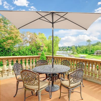 BONOSUKI Patio Rectangular Market Umbrella with Tilt and Crank