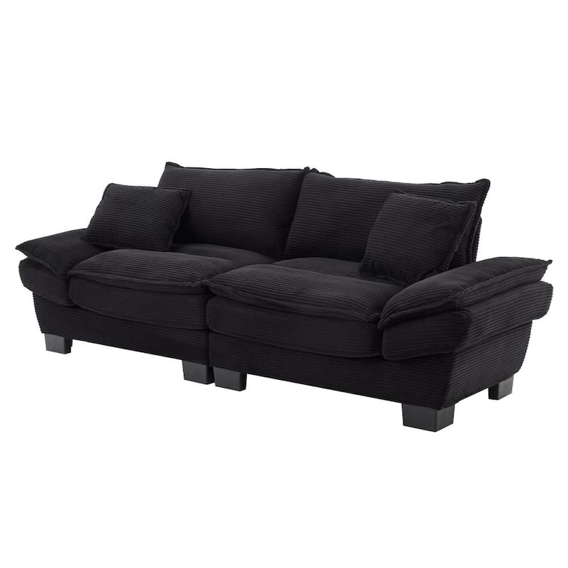 Corduroy Upholstered Deep Seat Sofa