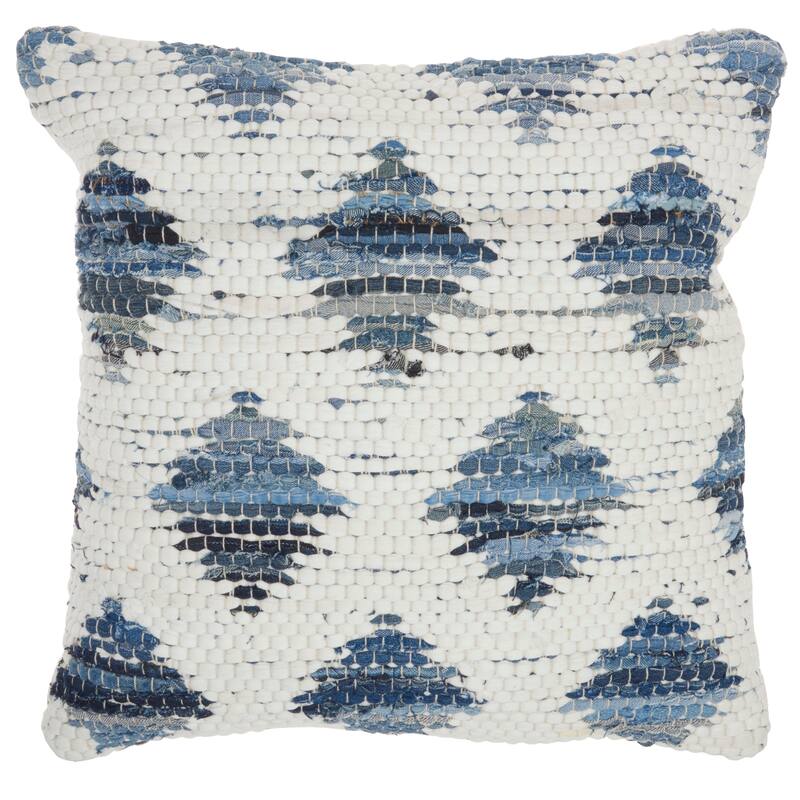 Mina Victory Life Styles Textured Geometric Woven Diamonds Throw Pillow 20" x 20"