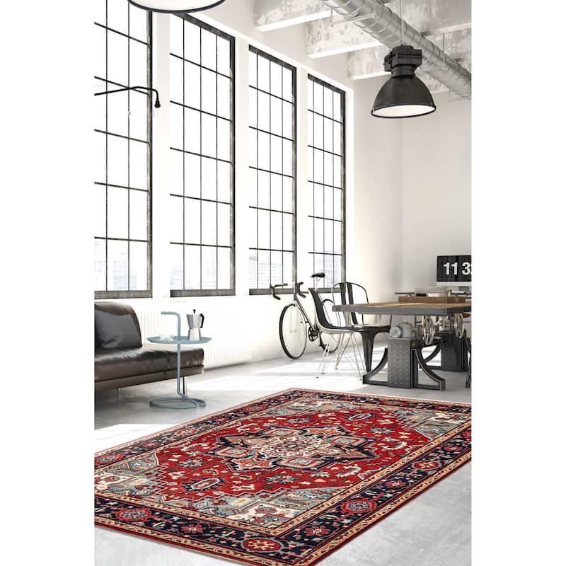 ECARPETGALLERY Hand-knotted Serapi Heritage Red Wool Rug - 6'0 x 9'1