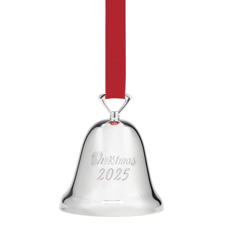Reed And Barton 2025 Annual Christmas Bell Silverplate Ornament - 2.5" Round